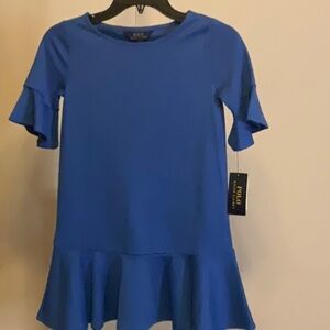 Polo by Ralph Lauren Blue Ruffle Sleeve Dress